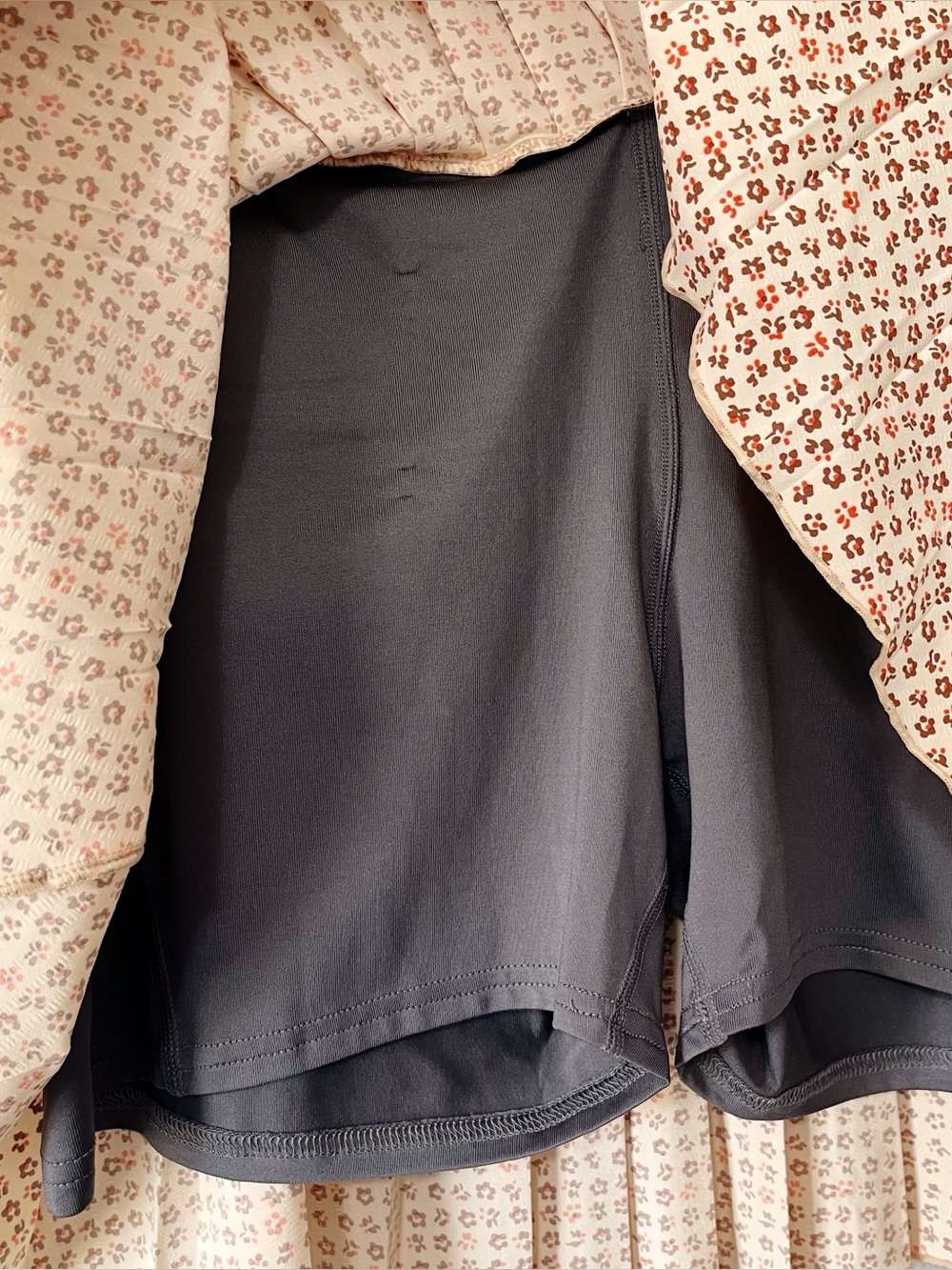 Toad&Co Sunkissed Pleated Skort Ivory Orange Floral Print Size Large Athleisure - Picture 10 of 15
